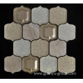 Gray Background Porcelain Glass Mixed Mosaic Tile